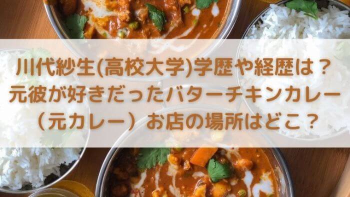 川代紗生 高校大学 学歴や経歴は 元彼が好きだったバターチキンカレーのお店の場所はどこ Joh Life Blog